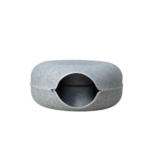 SnortSquad - Donut Felt Cat Nest: Cozy & Stylish Feline Retreat