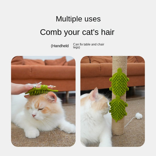 SnortSquad Cat Itching Device – Turtle - Shaped Silicone Scratcher & Hair Removal Artifact