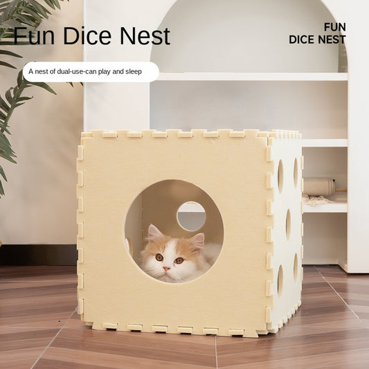 SnortSquad - Removable and Washable Folding Cat House: Practical & Comfortable Cat Shelter