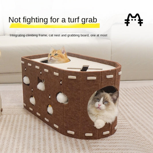 SnortSquad - Cat Scratch Board Cat Nest: Dual - Function Cat Furniture