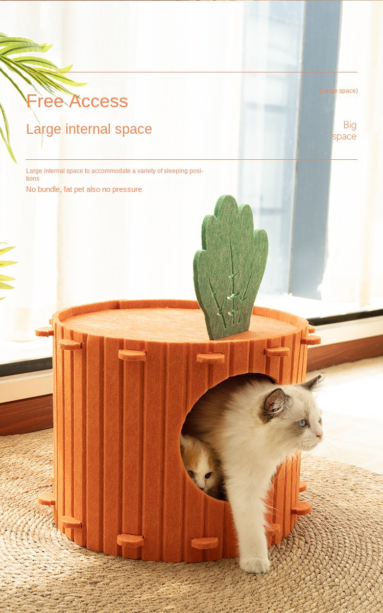 SnortSquad - Carrot Cat Nest: Adorable & Cozy Feline Retreat