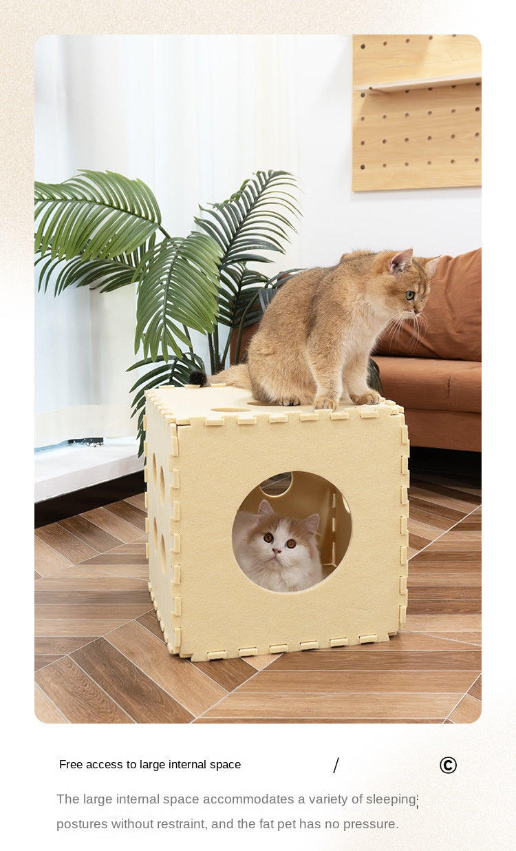 SnortSquad - Removable and Washable Folding Cat House: Practical & Comfortable Cat Shelter